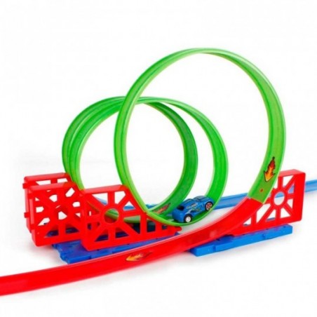 Pista Com Lançador Duplo 360° De 14 Peças Brinquedo - Feira Da Madrugada SP