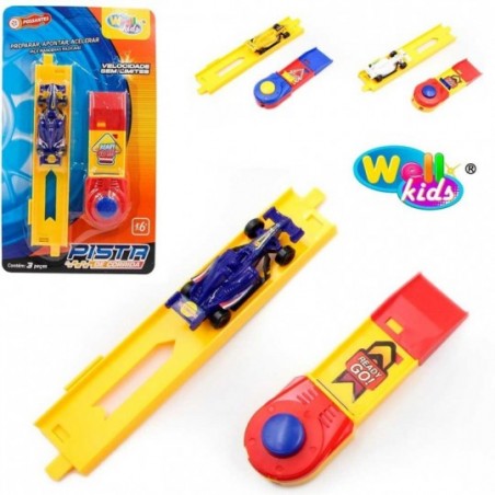 Pista Com Lançador De Formula 1 Brinquedo Wellkids - Feira Da Madrugada SP