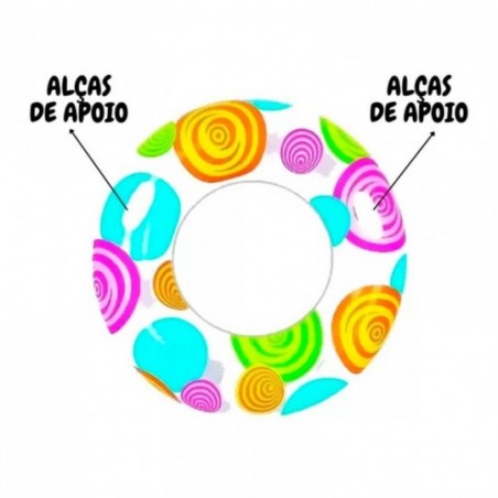 Boia Circular Fashion Inflável De 90 cm Com Alça- Feira Da Madrugada SP
