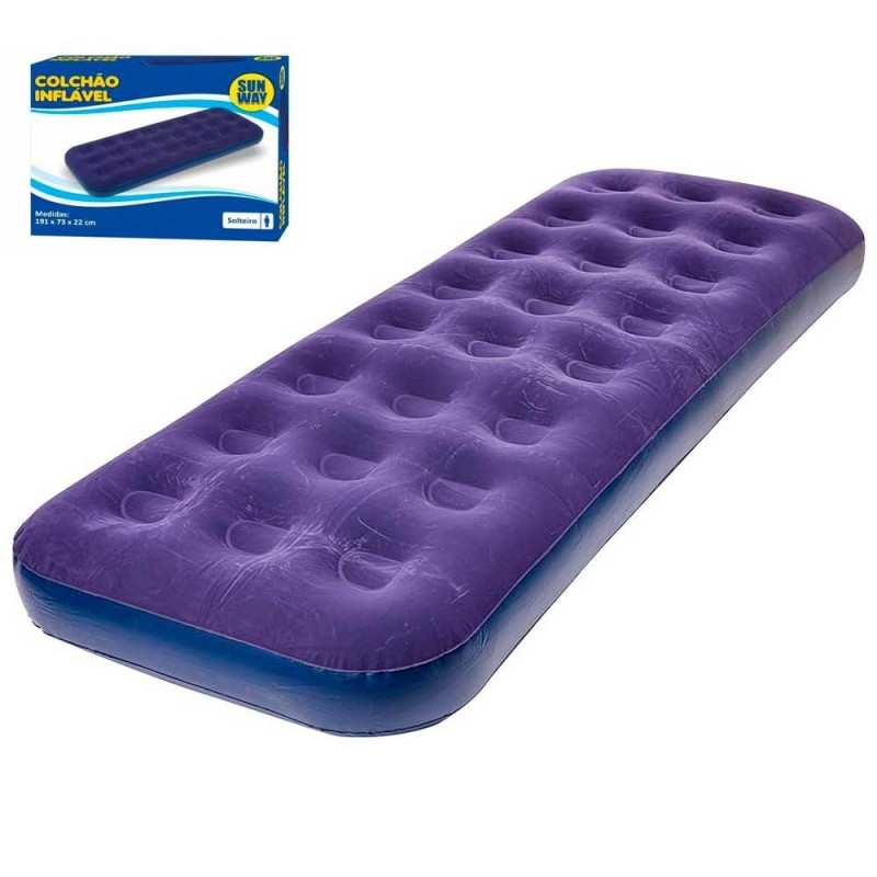 Colchão Inflável De Solteiro Sun Way 191x73x22cm - Feira Da Madrugada SP