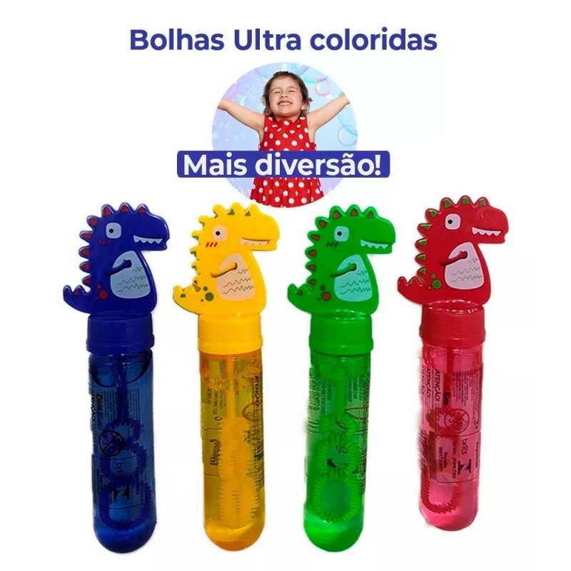 Bolha De Sabão Bastão Dinossauro 14cm Infantil - Feira Da Madrugada SP