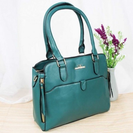 Bolsa Feminina De Ombro Lisa Com Detalhe De Zíper - Compre Agora!