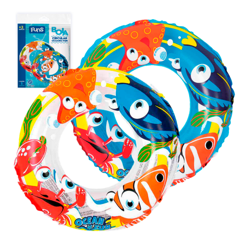 Boia Circular Colorida Oceano Funs 50 CM - Feira Da Madrugada SP