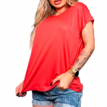 Blusa Feminina Lisa Básica Manga Japonesa - Feira Da Madrugada SP