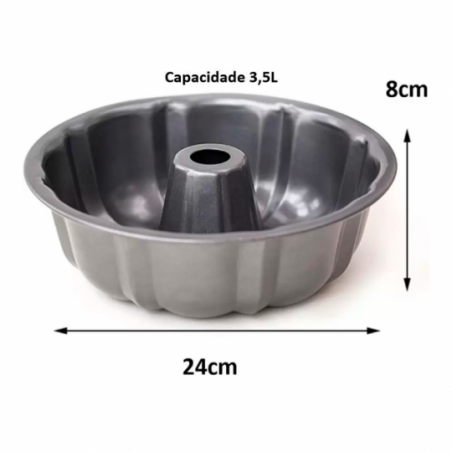Forma Antiaderente Bolo Pudim Com Furo 24x28cm - Compre Agora!
