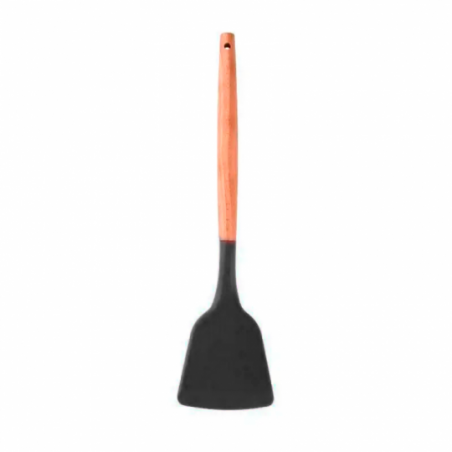 Espátula Lisa Silicone Com Cabo De Madeira 32cm - Feira Da Madrugada SP