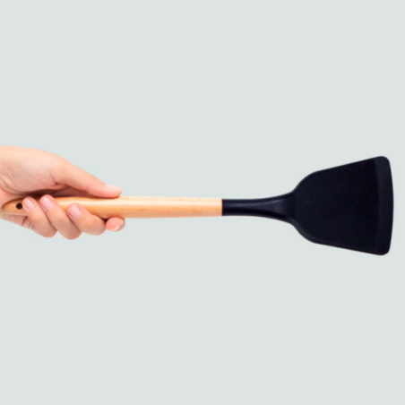 Espátula Lisa Silicone Com Cabo De Madeira 32cm - Feira Da Madrugada SP
