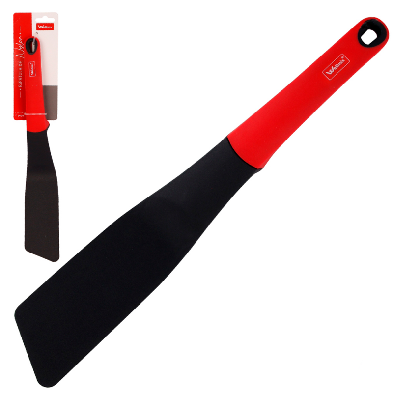 Espátula De Nylon Lisa Multiuso Vermelha 31cm - Feira Da Madrugada SP