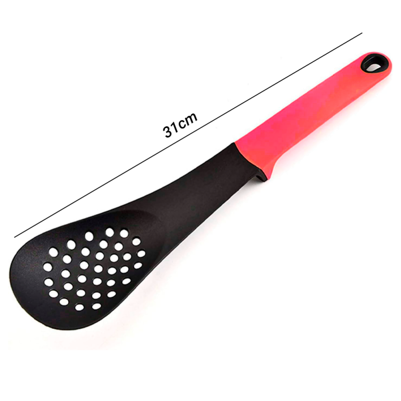 Escumadeira De Nylon Perfurada Cozinha Com Apoio 31cm - Compre Agora!