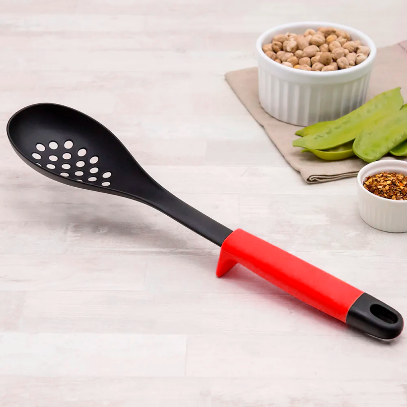 Escumadeira De Nylon Perfurada Cozinha Com Apoio 31cm - Compre Agora!