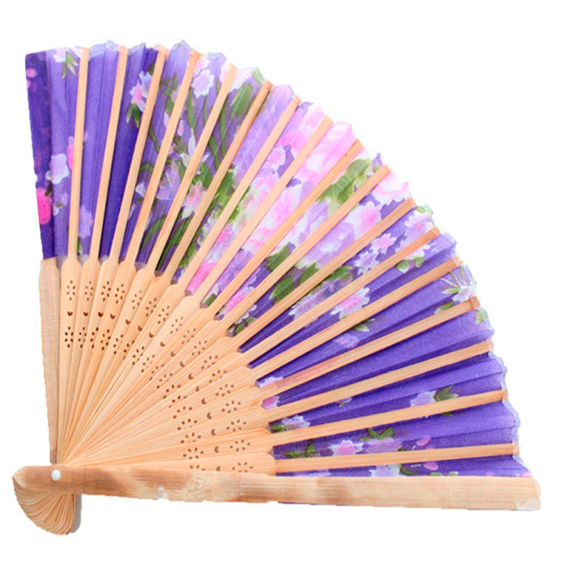 Leque De Madeira Oriental Japonês Colorido 21cm - Feira Da Madrugada SP