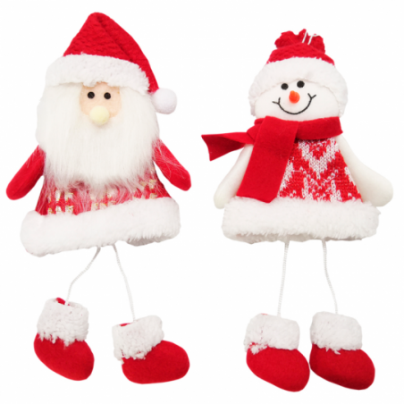 Pendente Com Pernas De Corda Papai Noel/Boneco De Neve - Feira Da Madrugada SP
