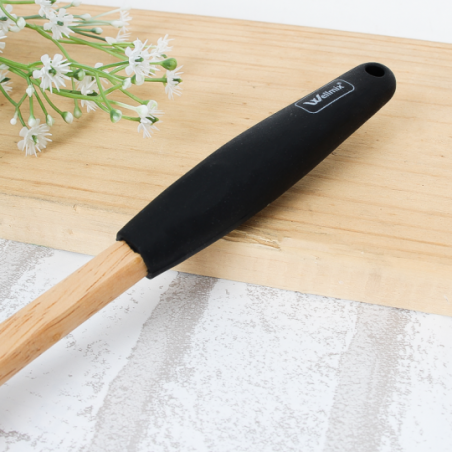 Colher Para Servir Em Silicone E Madeira 26cm - Feira Da Madrugada SP