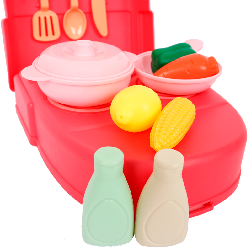 Kit Cozinha Na Mochila 16 Peças Rosa Brinquedo - Feira Da Madrugada SP