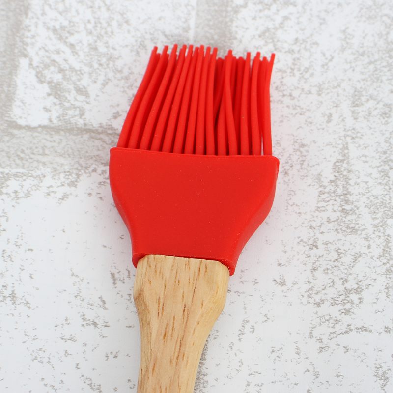 Pincel De Silicone Culinário Cabo Madeira Para Untar - Feira Da Madrugada SP