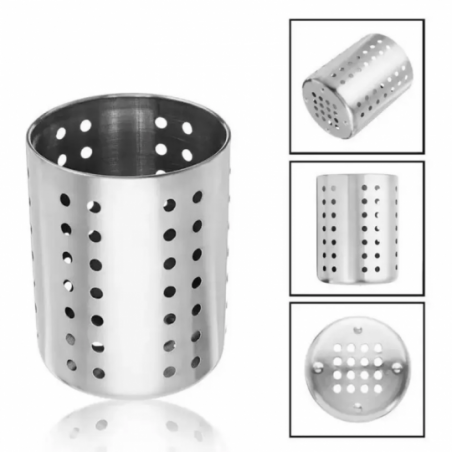 Escorredor Porta Talheres Em Aço Inox 14 x 12 cm - Feira Da Madrugada SP