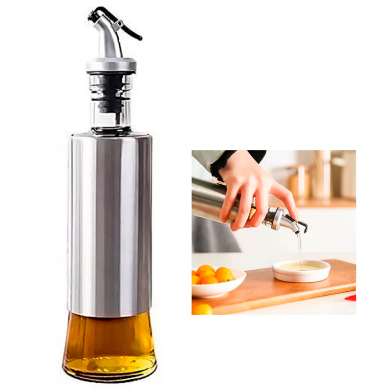 Galheteiro Porta Azeite E Vinagre 300ml Com Bico Dosador - Feira Da Madrugada SP