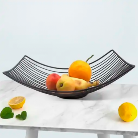 Cesta Fruteira De Mesa Aramada Preta 30 x 23 cm - Feira Da Madrugada SP
