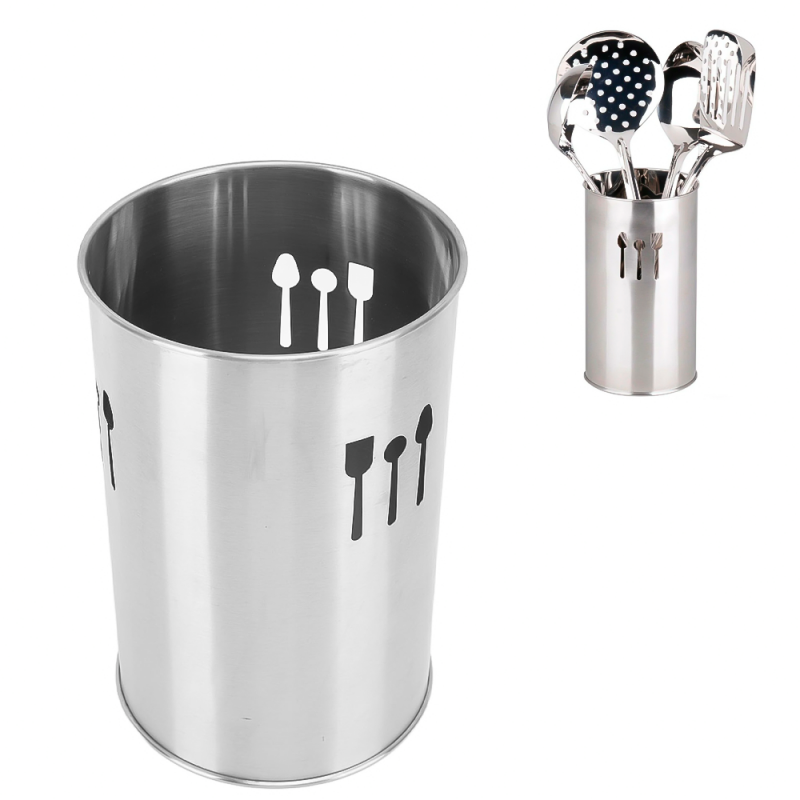 Escorredor Porta Talheres Em Aço Inox 13 x 10 cm - Feira Da Madrugada SP