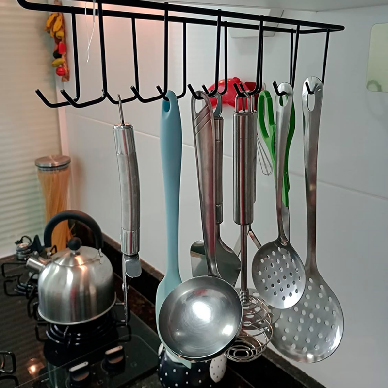 Suporte Organizador Aramado Para 12 Xícaras Preto - Feira Da Madrugada SP