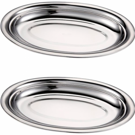 Travessa Bandeja Oval De Inox 31 Cm Multiuso - Feira Da Madrugada SP