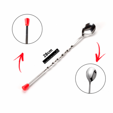 Colher Longa Bailarina Inox Para Drinks 28 cm - Feira Da Madrugada SP