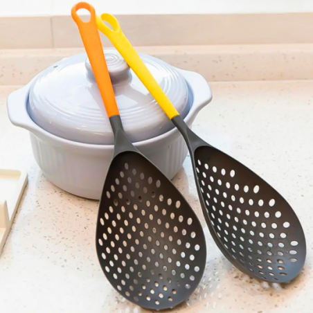 Escumadeira De Cozinha Oval 38 Cm Multiuso - Feira Da Madrugada SP