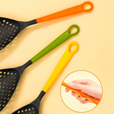Escumadeira De Cozinha Oval 38 Cm Multiuso - Feira Da Madrugada SP