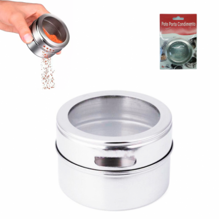 Porta Condimento Magnético De Inox 75ml - Feira Da Madrugada SP