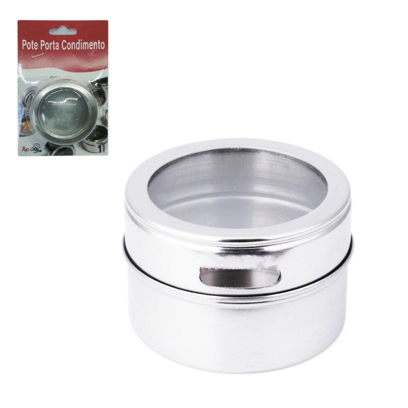 Porta Condimento Magnético De Inox 75ml - Feira Da Madrugada SP