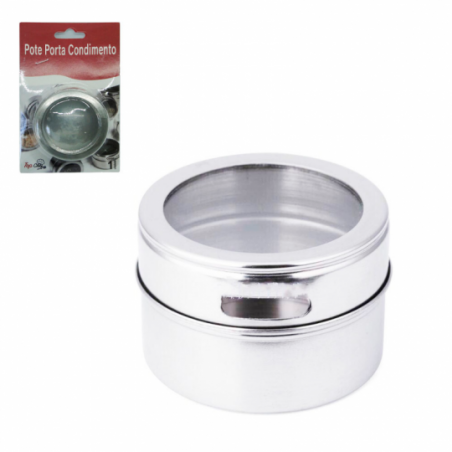 Porta Condimento Magnético De Inox 75ml - Feira Da Madrugada SP