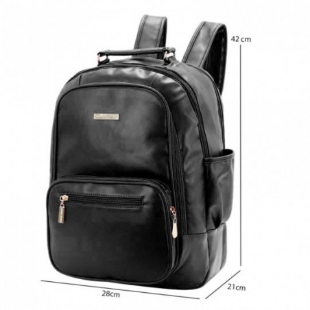 Mochila Bolsa Luxo Feminina Média Com Diversos Bolsos - Feira Da Madrugada SP