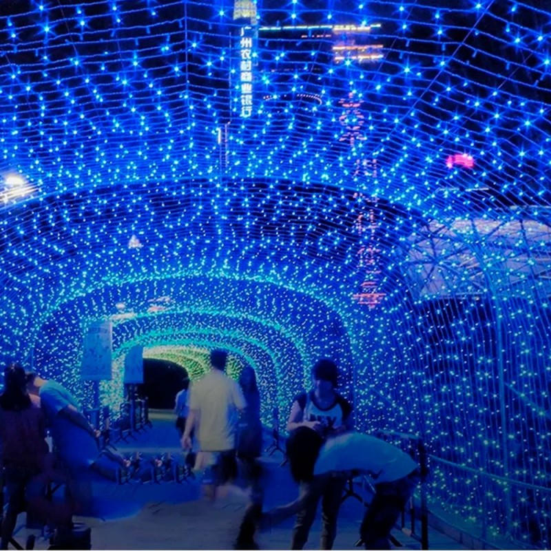 Pisca Pisca 50 Lâmpadas Azul 5 Metros Fio Transparente Natal - Feira Da Madrugada SP
