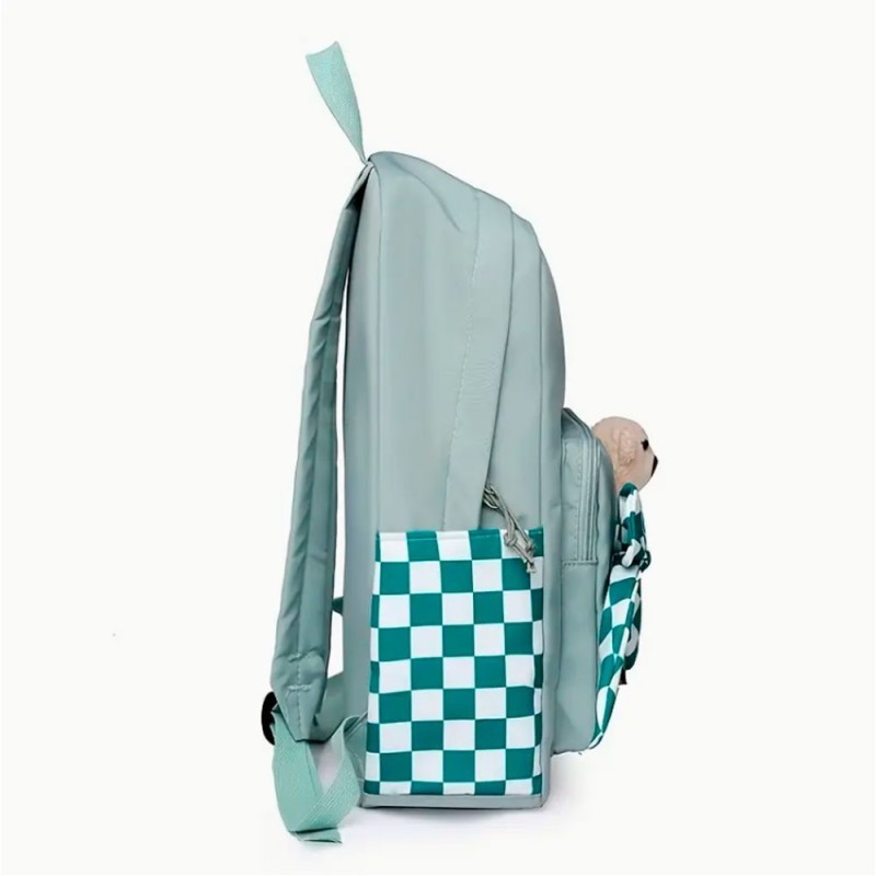 Mochila Bolsa Feminina Escolar Com Laço E Ursinho - Feira Da Madrugada SP