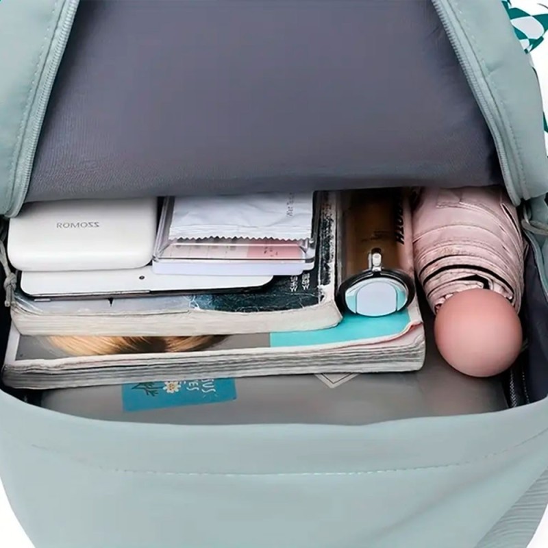 Mochila Bolsa Feminina Escolar Com Laço E Ursinho - Feira Da Madrugada SP