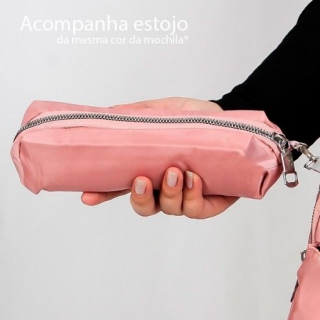 Kit Mochila Feminina Impermeável Estampada + Estojo - Feira Da Madrugada SP