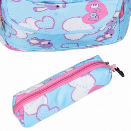 Kit Mochila Feminina + Estojo Com Estampa De Coelho - Feira Da Madrugada SP