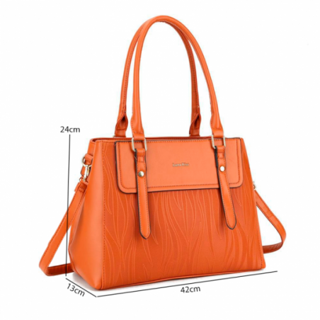 Bolsa Feminina Média De Ombro Textura Alto Relevo - Feira Da Madrugada SP