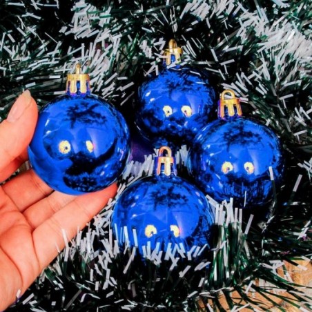 Kit 6 Bolas De Natal Enfeite Lisa Metalizada 4 Cm Atacado