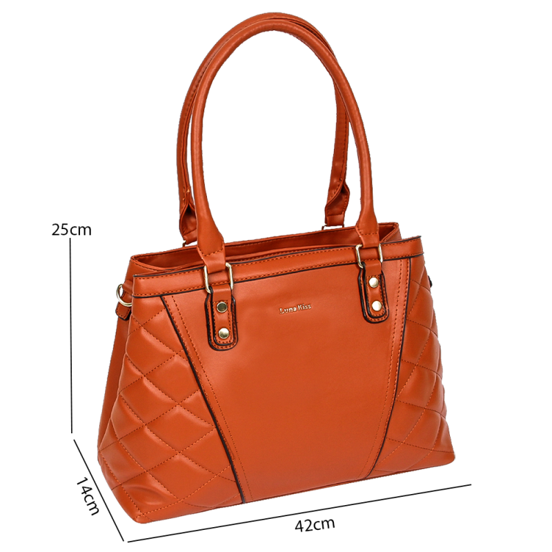 Bolsa Feminina Média Com Detalhes Em Alto Relevo - Feira Da Madrugada SP