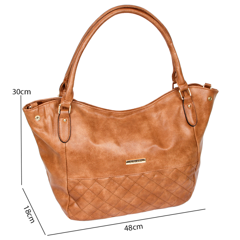 Bolsa Grande De Ombro Feminina Espaçosa Bolso Externo - Feira Da Madrugada SP
