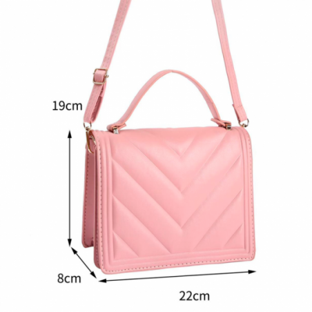 Bolsa Transversal Feminina Elegante Quadrada Em Alto Relevo - Feira Da Madrugada SP