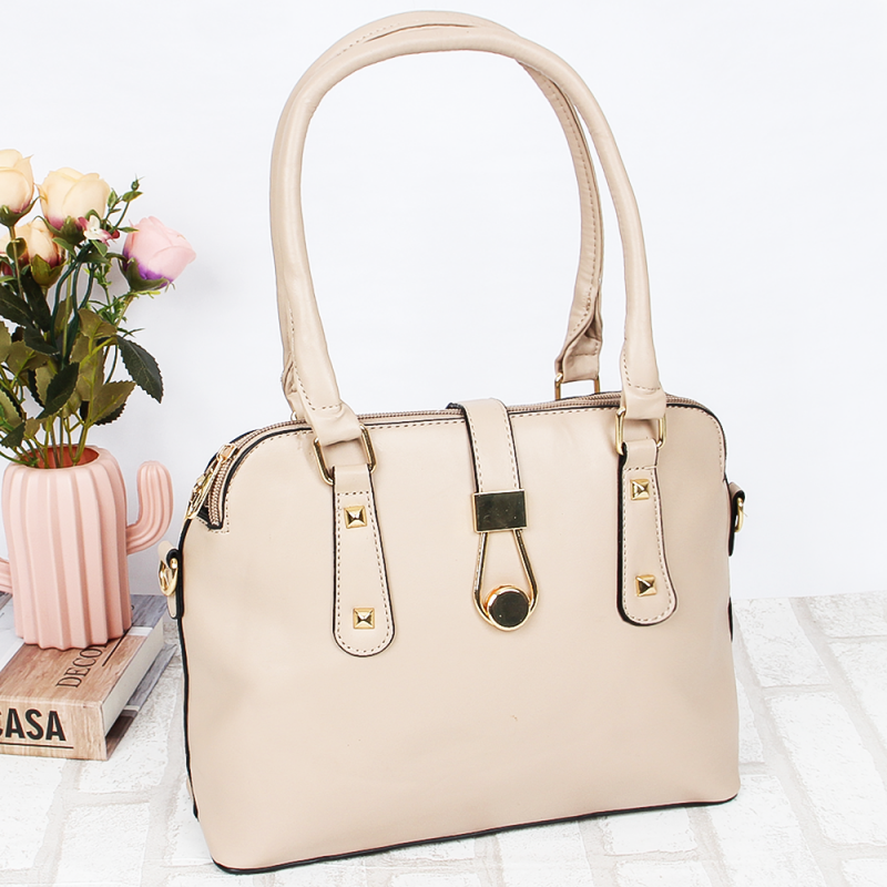 Bolsa Feminina Pequena Detalhes Dourados 3 Repartições - Compre Agora!