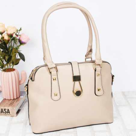 Bolsa Feminina Pequena Detalhes Dourados 3 Repartições - Compre Agora!