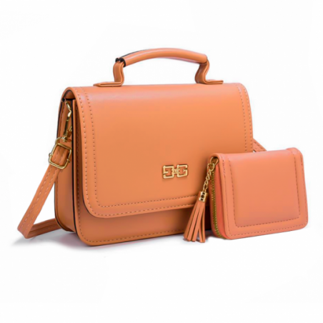Kit Bolsa Feminina Transversal Báu Elegante + Carteira  - Feira Da Madrugada SP