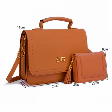 Kit Bolsa Feminina Transversal Báu Elegante + Carteira  - Feira Da Madrugada SP