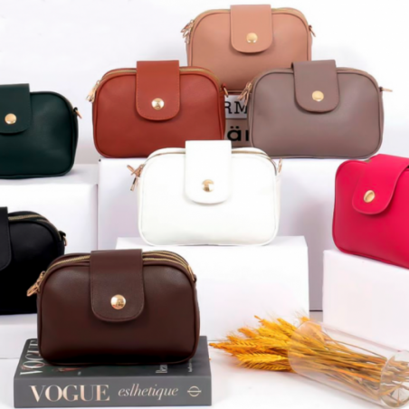 Mini Bolsa Transversal Feminina Social 3 Repartições - Feira Da Madrugada SP