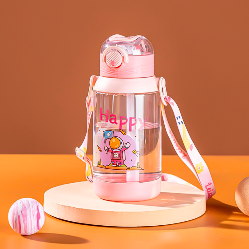 Garrafa De Agua 700ml Decorada Infantil Com Canudo - Feira Da Madrugada SP