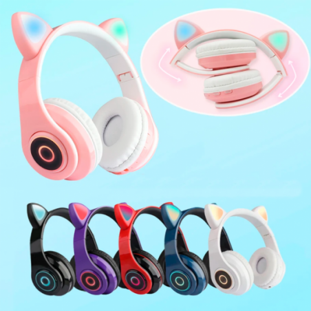 Fone De Ouvido Headphone Sem Fio Orelha De Gato - Feira Da Madrugada SP