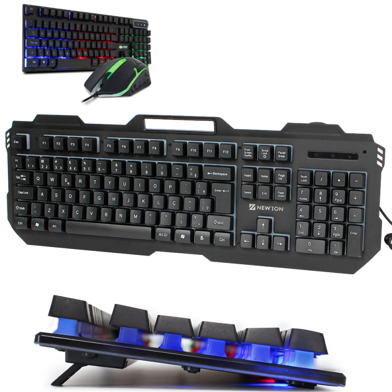 Kit Teclado E Mouse Gamer Luz RGB Com Fio - Feira da Madrugada SP